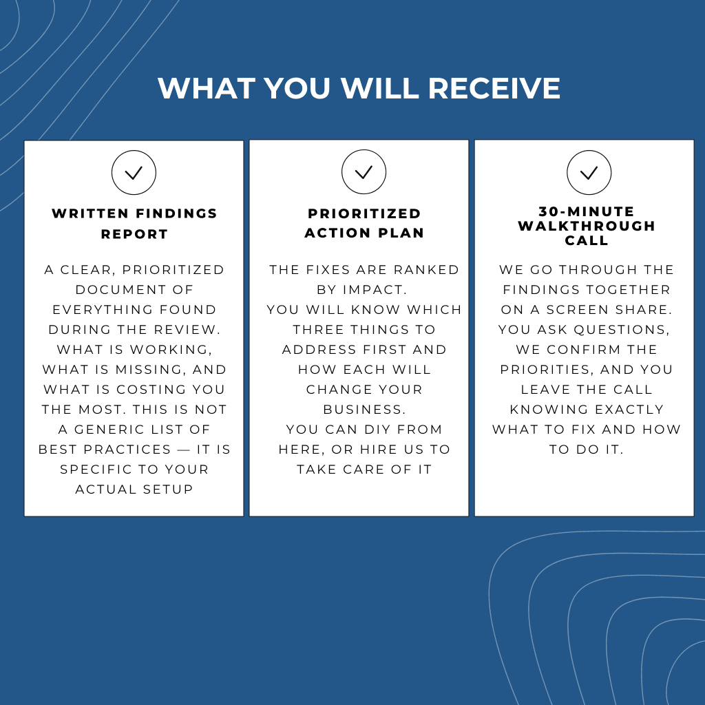 Booking Systems Audit-What you receive Booking Systems Audit-What you receive